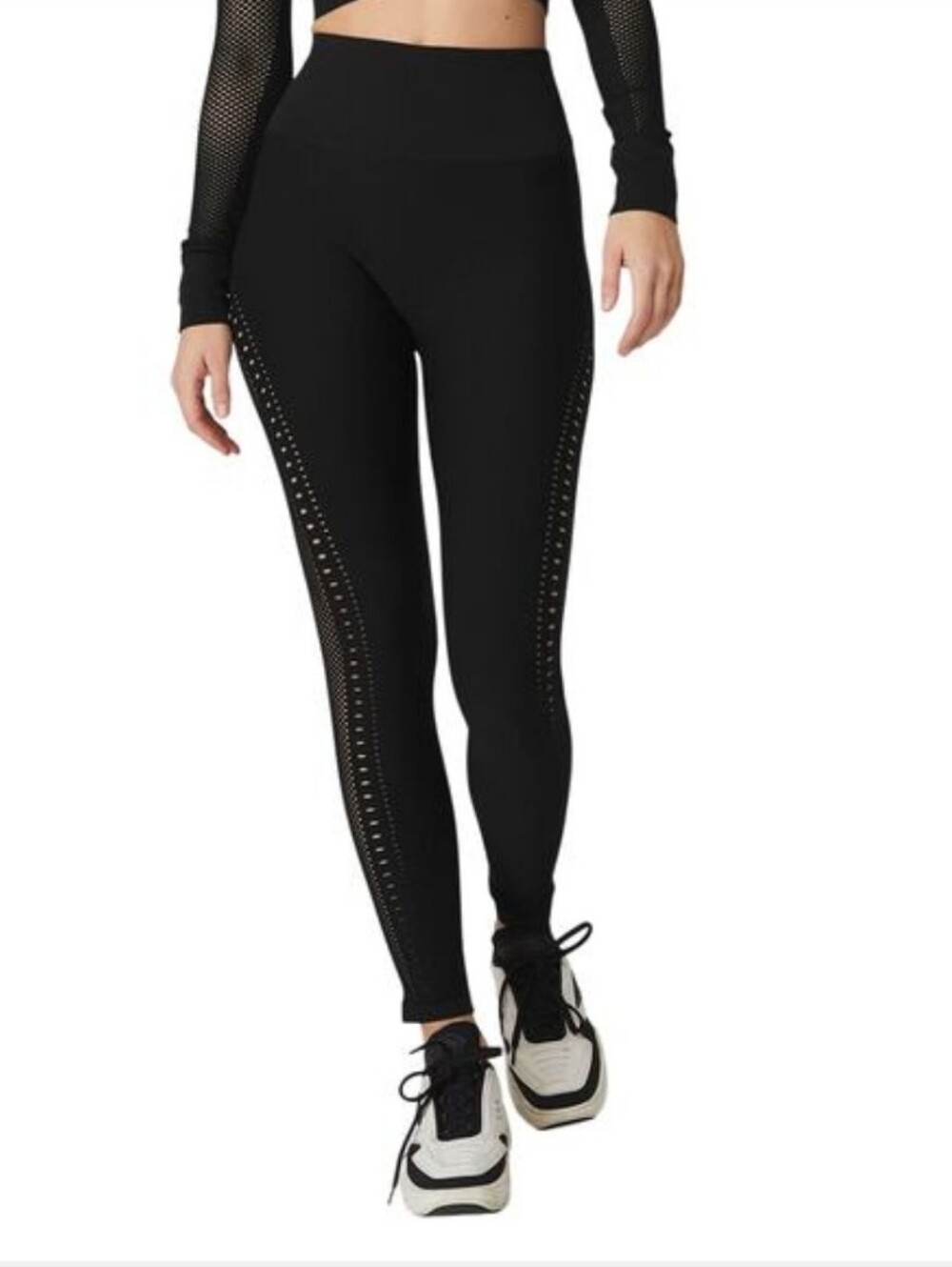 Alo Yoga Seamless Black Open Air Leggings XS NEW